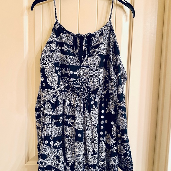 Altar'd State Navy and White Paisley Romper - Picture 3 of 4